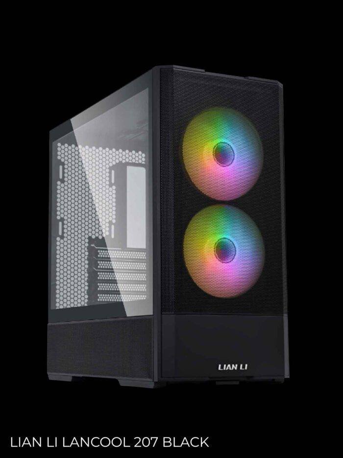 Melns datora korpuss ar RGB