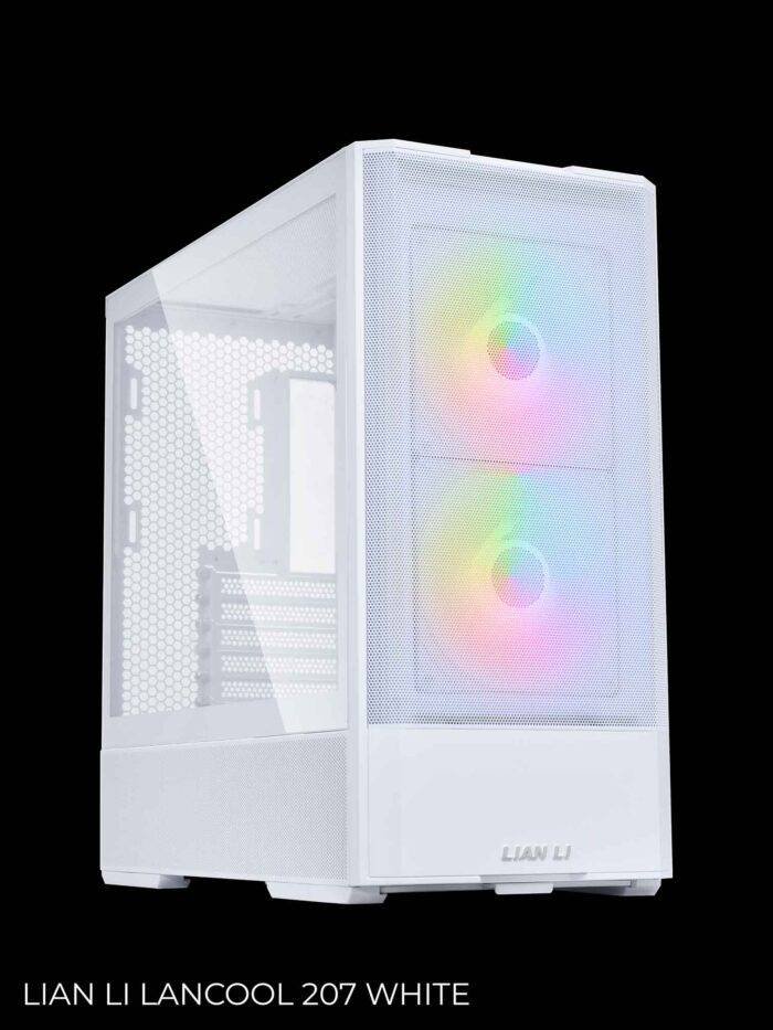 Balts datora korpuss ar RGB