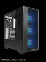 Melns datora korpuss ar apgaismojumu