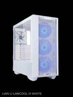 Balts datora korpuss ar apgaismojumu