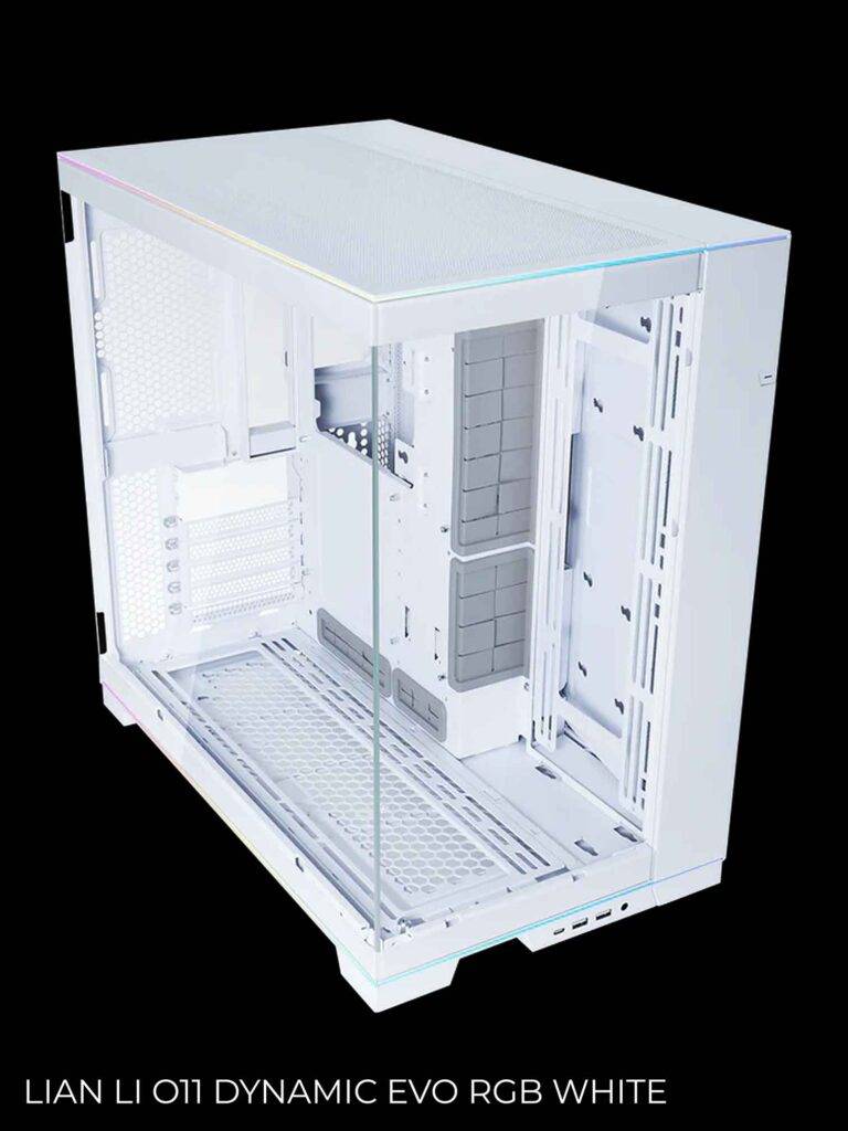 Baltas kompiuterio korpusas su RGB