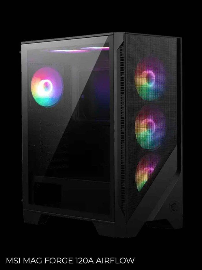 Melns datora korpuss ar RGB