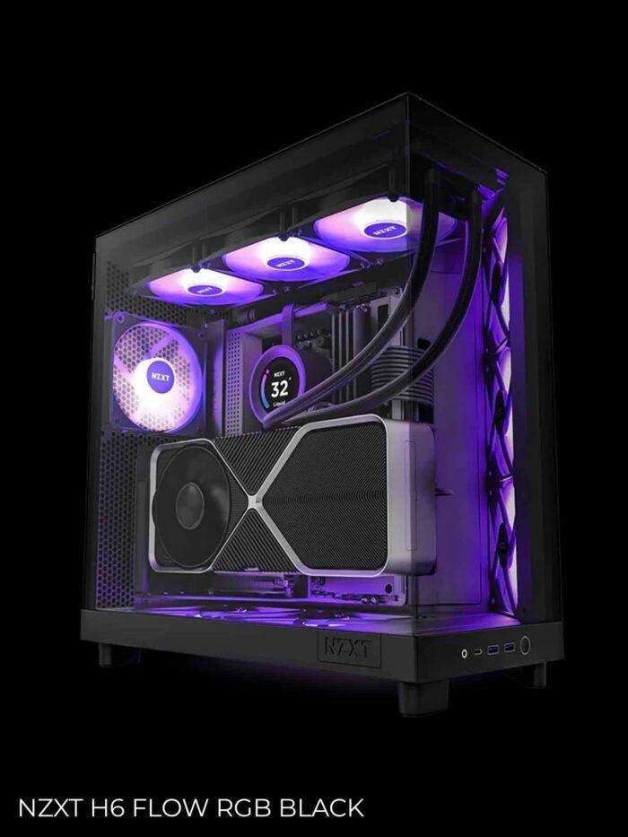 Melns datora korpuss ar RGB