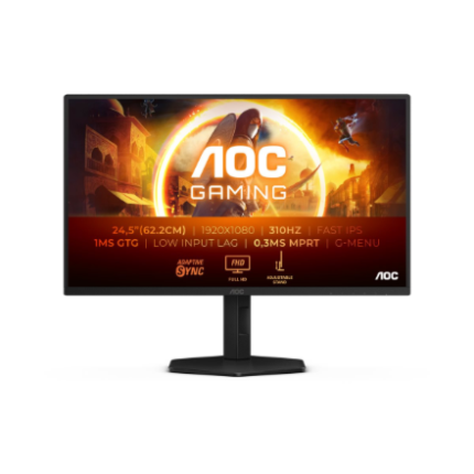 AOC | 25G4SXU | 24,5 " | IPS | FHD | 310 Hz | 1 ms | 1920 x 1080 pikseļi | 400 cd/m² | HDMI portu skaits 2 | Melns
