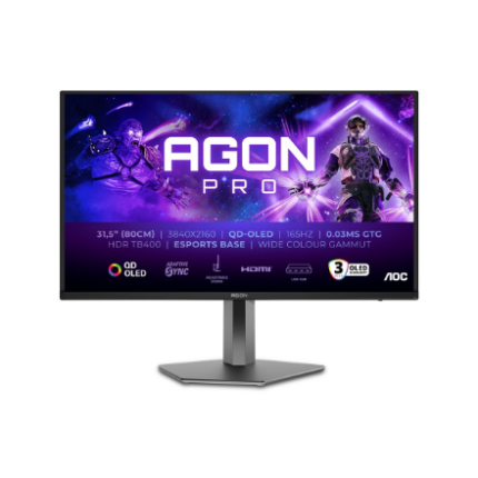AOC | AG326UD | 32 " | OLED | 165 Hz | 0,03 ms | 3840 x 2160 pikseļi | 250 cd/m² | HDMI portu skaits 2