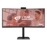 AOC CU34E4CW | 34 " | VA | UWQHD | 120 Hz | 4 ms | 3440 x 1440 pikseļi | 350 cd/m² | HDMI portu skaits 2 | Melns