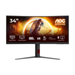 AOC | CU34G4 | 34 " | Fast VA | UWQHD | 21:9 | 180 Hz | 1 ms | 3440 x 1440 pikseļi | 300 cd/m² | HDMI portu skaits 2 | Melns