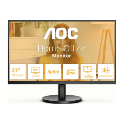 AOC | U27B3M | 27 " | VA | UHD | 16:9 | 60 Hz | 4 ms | 3840 x 2160 pixels | 300 cd/m² | HDMI ports quantity 2