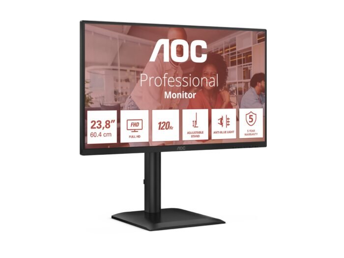 Monitorius AOC 24E4CV  23.8 ", IPS, FHD, 120 Hz, 4 ms