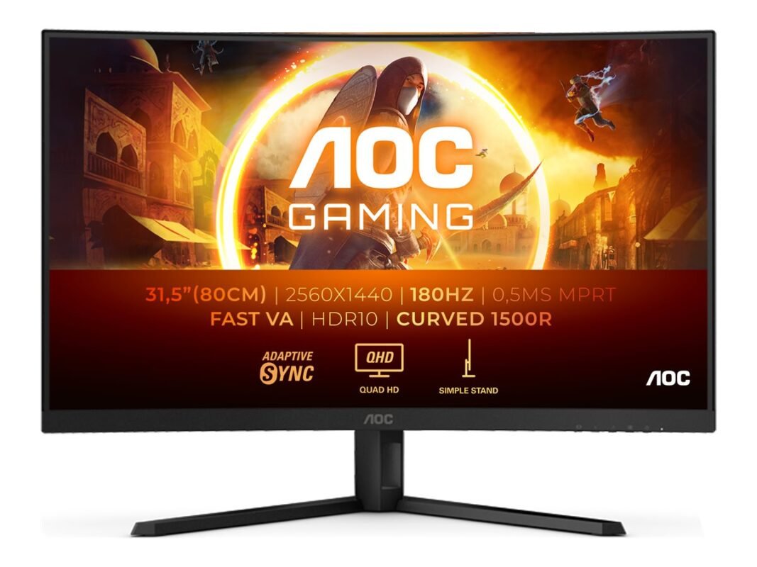 Monitors AOC CQ32G4VE, 31.5 ", VA, QHD, 180 Hz, 1 ms
