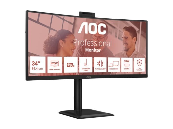 Monitorius AOC CU34E4CW 34 ", VA, UWQHD, 120 Hz, 4 ms