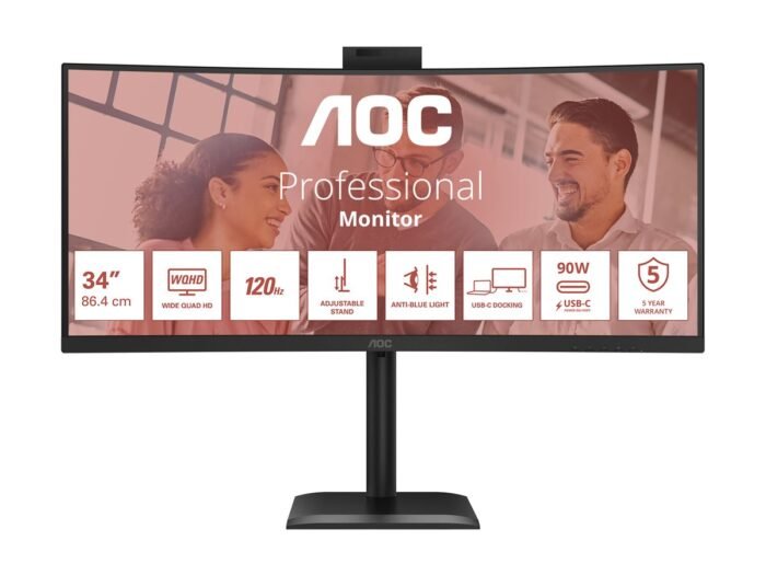 Monitorius AOC CU34E4CW 34 ", VA, UWQHD, 120 Hz, 4 ms