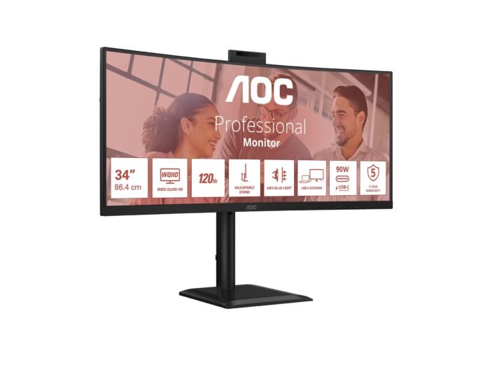 Monitorius AOC CU34E4CW 34 ", VA, UWQHD, 120 Hz, 4 ms