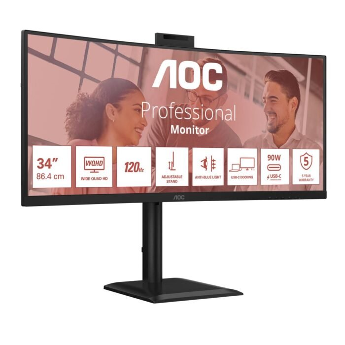 Monitorius AOC CU34E4CW 34 ", VA, UWQHD, 120 Hz, 4 ms