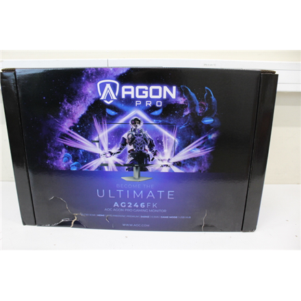 IZPĀRDOTS. AOC AG246FK 24“, 1920x1080, 16:9, 400 cd/m², 1ms, HDMI, Displayport | AOC AG246FK | 24.1 " | Ultra-Fast TN eSports | FHD | 16:9 | 540 Hz | 0.5 ms | 1920 x 1080 pikseļi | 400 cd/m² | HDMI portu skaits 2 | Melns | Garantija 36 mēneši | BOJĀTS IEPAKOJUMS