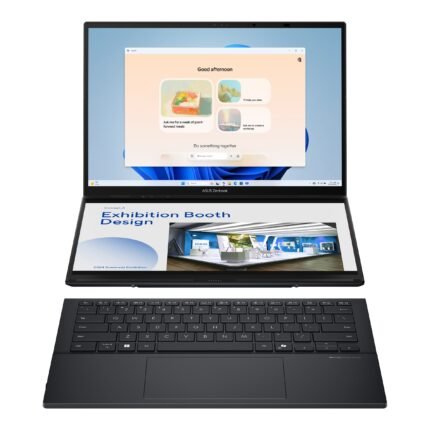 Asus | Zenbook Duo UX8406CA-PZ009W | Basalt Gray | 14" | OLED | Skārienekrāns | 3K | 2880 x 1800 pikseļi | Spīdīgs | Intel Core Ultra 9 | 285H | 32 GB | LPDDR5X | Cietvielas diska ietilpība 2000 GB | Intel Graphics | Windows 11 Home | 802.11be | Bluetooth versija 5.4 | Tastatūras valoda ASV starptautiskā | Tastatūras apgaismojums