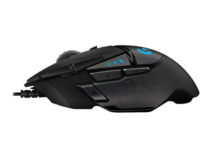Logitech G502 spēļu pele, vadu, melna