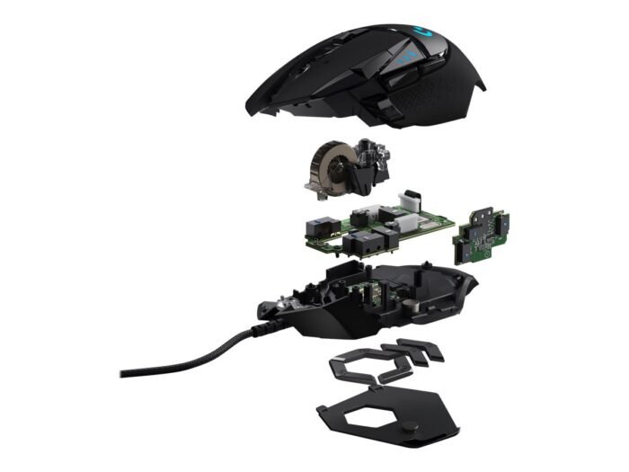 Logitech G502 spēļu pele, vadu, melna
