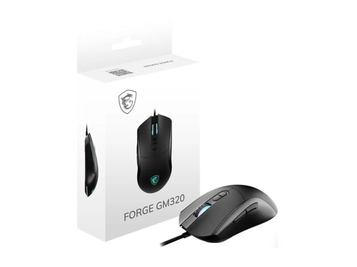 MSI FORGE GM320 Gaming Mouse, optinė, laidinė, 12800 DPI, USB 2.0, Black