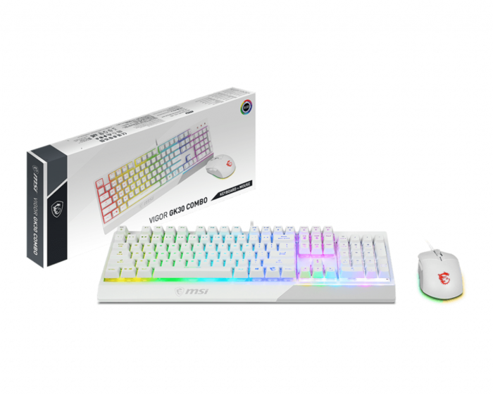 MSI Vigor GK30 COMBO WHITE, tastatūras un peles komplekts