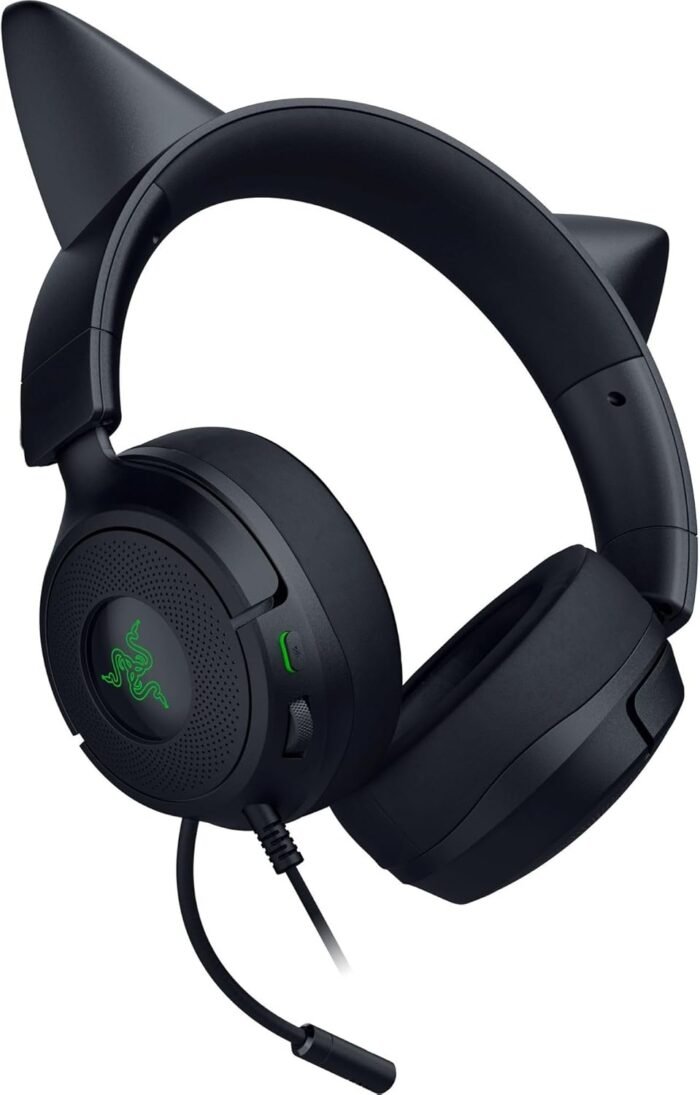 Razer Kraken Kitty V3 X Gaming Headset, vadu, Over-Ear, ar mikrofonu, melnas