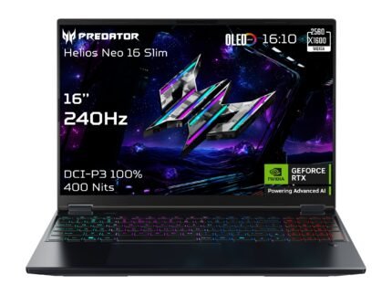 Acer | Predator Helios Neo 16S AI PHN16S-71-7556 | Abyssal Black | 16" | OLED | WQXGA | 2560 x 1600 pikseļi | Intel Core Ultra 7 | 255HX | 16 GB | DDR5 | SSD kapacitāte 1000 GB | NVIDIA GeForce RTX 5060 | GDDR7 | 8 GB | Windows 11 Home | 802.11ax | Bluetooth versija 5.3 | Tastatūras valoda US starptautiskā | Tastatūras apgaismojums | Garantija 24 mēneši