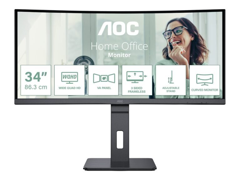 AOC | CU34P3CV | 34" | VA | 21:9 | 100 Hz | 4 ms | 3440 x 1440 pikseļi | HDMI portu skaits 1