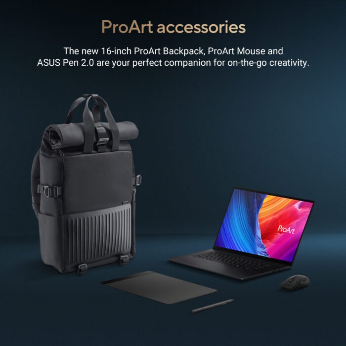 Asus | ProArt P16 H7606WP-RJ079X | Nano Black | 16" | OLED | Skārienekrāns | 3K | 2880 x 1800 pikseļi | 120 Hz | Spīdīgs | AMD Ryzen AI 9 | HX370 | 64 GB | LPDDR5X | Cietvielas diska ietilpība 2000 GB | NVIDIA GeForce RTX 5070 | GDDR7 | 8 GB | Windows 11 Pro | 802.11be | Tastatūras valoda US starptautiskā | Tastatūras apgaismojums | Garantija 24 mēneši | Akumulatora garantija 12 mēneši