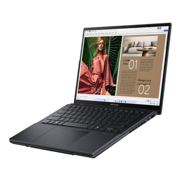 Asus | Zenbook Duo UX8406CA-QL287W | Inkwell Gray | 14" | OLED | Skārienekrāns | FHD | 1920 x 1200 pikseļi | Intel Core Ultra 7 | 255H | 16 GB | LPDDR5X | Cietvielas diska ietilpība 1000 GB | Intel Arc Graphics | Windows 11 Home | 802.11be | Bluetooth versija 5.4 | Tastatūras valoda ASV starptautiskā | Tastatūras apgaismojums | Garantija 24 mēneši | Akumulatora garantija 12 mēneši