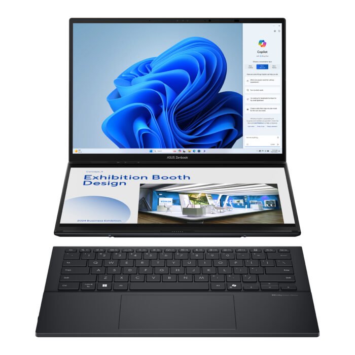 Asus | Zenbook Duo UX8406CA-QL287W | Inkwell Gray | 14" | OLED | Skārienekrāns | FHD | 1920 x 1200 pikseļi | Intel Core Ultra 7 | 255H | 16 GB | LPDDR5X | Cietvielas diska ietilpība 1000 GB | Intel Arc Graphics | Windows 11 Home | 802.11be | Bluetooth versija 5.4 | Tastatūras valoda ASV starptautiskā | Tastatūras apgaismojums | Garantija 24 mēneši | Akumulatora garantija 12 mēneši