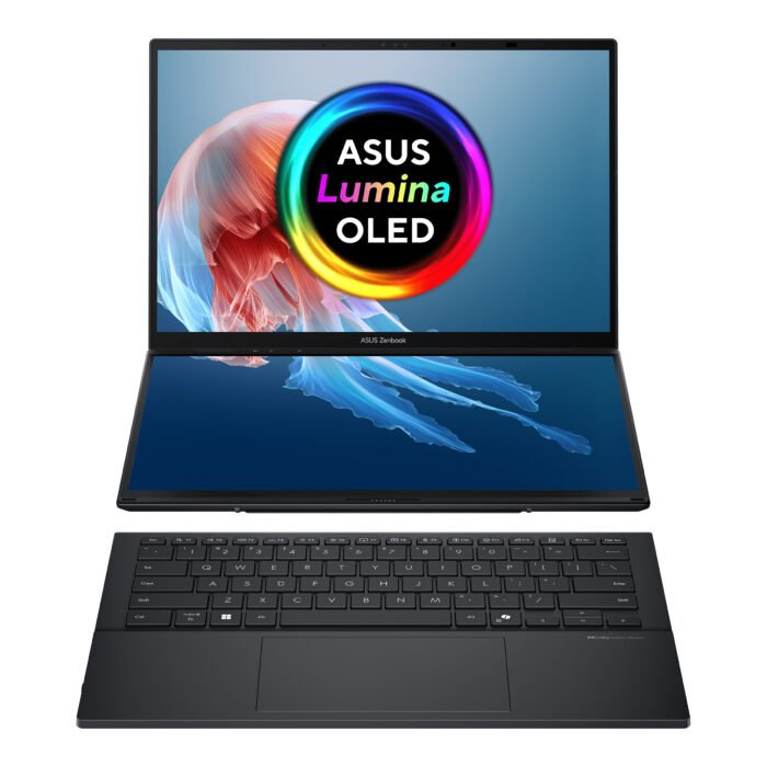 Asus | Zenbook Duo UX8406CA-QL287W | Inkwell Gray | 14" | OLED | Skārienekrāns | FHD | 1920 x 1200 pikseļi | Intel Core Ultra 7 | 255H | 16 GB | LPDDR5X | Cietvielas diska ietilpība 1000 GB | Intel Arc Graphics | Windows 11 Home | 802.11be | Bluetooth versija 5.4 | Tastatūras valoda ASV starptautiskā | Tastatūras apgaismojums | Garantija 24 mēneši | Akumulatora garantija 12 mēneši