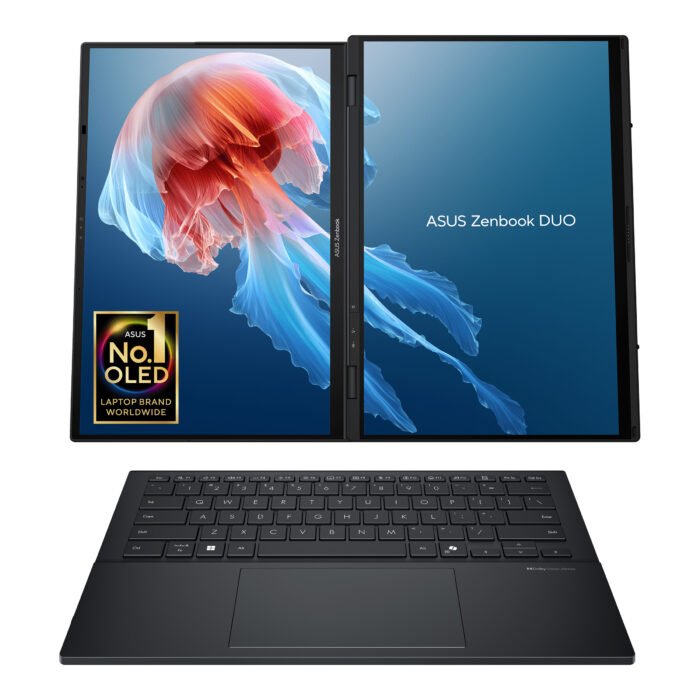 Asus | Zenbook Duo UX8406CA-QL287W | Inkwell Gray | 14" | OLED | Skārienekrāns | FHD | 1920 x 1200 pikseļi | Intel Core Ultra 7 | 255H | 16 GB | LPDDR5X | Cietvielas diska ietilpība 1000 GB | Intel Arc Graphics | Windows 11 Home | 802.11be | Bluetooth versija 5.4 | Tastatūras valoda ASV starptautiskā | Tastatūras apgaismojums | Garantija 24 mēneši | Akumulatora garantija 12 mēneši