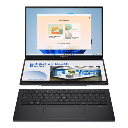 Asus Zenbook Duo UX8406CA-QL358X | Inkwell Gray | 14" | OLED | Skārienekrāns | FHD | 1920 x 1200 pikseļi | 60 Hz | Spīdīgs | Intel Core Ultra 7 | 255H | 16 GB | LPDDR5X | Cietvielas diska ietilpība 1000 GB | Intel Arc Graphics | Windows 11 Pro | 802.11be | Bluetooth versija 5.4 | Tastatūras valoda ASV starptautiskā | Tastatūras apgaismojums | Garantija 24 mēneši | Akumulatora garantija 12 mēneši