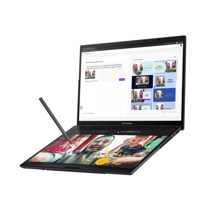Asus Zenbook Duo UX8406CA-QL358X | Inkwell Gray | 14" | OLED | Skārienekrāns | FHD | 1920 x 1200 pikseļi | 60 Hz | Spīdīgs | Intel Core Ultra 7 | 255H | 16 GB | LPDDR5X | Cietvielas diska ietilpība 1000 GB | Intel Arc Graphics | Windows 11 Pro | 802.11be | Bluetooth versija 5.4 | Tastatūras valoda ASV starptautiskā | Tastatūras apgaismojums | Garantija 24 mēneši | Akumulatora garantija 12 mēneši