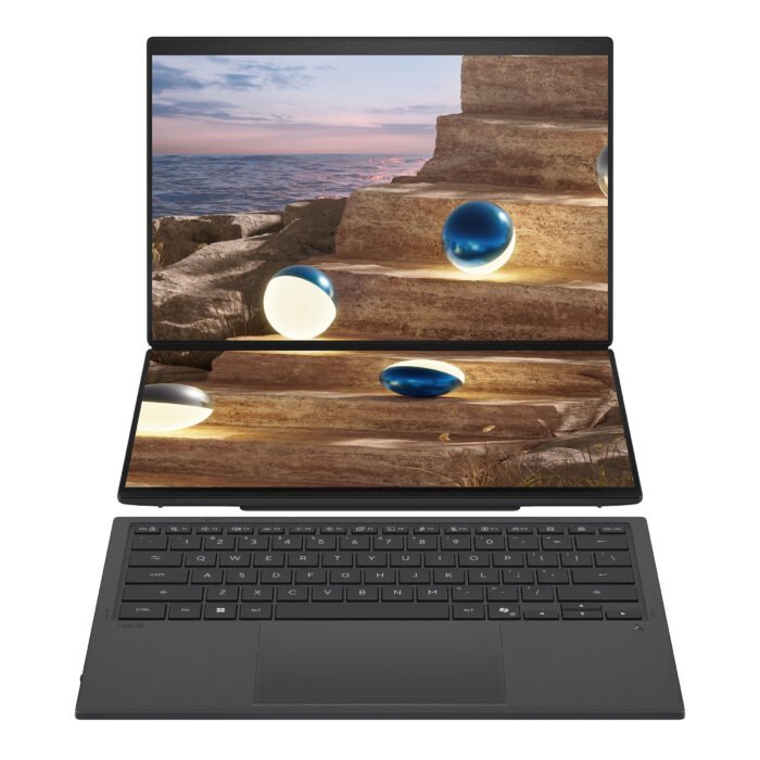 Asus | Zenbook Duo UX8407AA-SN066W | Moher Gray | 14" | OLED | Skārienekrāns | 2.8K | 2880 x 1800 pikseļi | 144 Hz | Pretatspīduma | Intel Core Ultra X9 | 378H | 32 GB | LPDDR5X | Cietvielas diska ietilpība 2000 GB | Intel Arc Graphics | Windows 11 Pro | 802.11be | Bluetooth versija 5.4 | Tastatūras valoda ASV starptautiskā | Tastatūras apgaismojums | Garantija 24 mēneši | Akumulatora garantija 12 mēneši