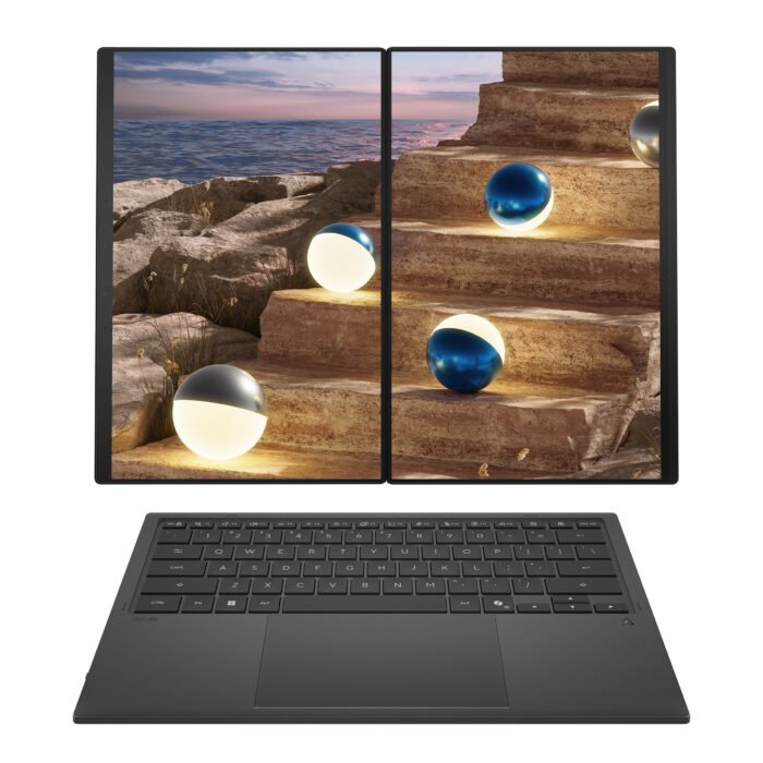 Asus | Zenbook Duo UX8407AA-SN066W | Moher Gray | 14" | OLED | Skārienekrāns | 2.8K | 2880 x 1800 pikseļi | 144 Hz | Pretatspīduma | Intel Core Ultra X9 | 378H | 32 GB | LPDDR5X | Cietvielas diska ietilpība 2000 GB | Intel Arc Graphics | Windows 11 Pro | 802.11be | Bluetooth versija 5.4 | Tastatūras valoda ASV starptautiskā | Tastatūras apgaismojums | Garantija 24 mēneši | Akumulatora garantija 12 mēneši