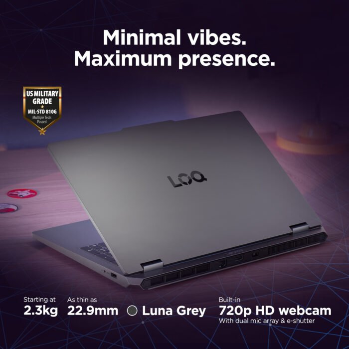 Lenovo LOQ 15IRX10 | Luna Grey | 15,6 " | IPS | FHD | 1920 x 1080 pikseļi | Anti-glare | Intel Core i5 | i5-13450HX | 16 GB | SO-DIMM DDR5 | Cietā diska kapacitāte 1000 GB | NVIDIA GeForce RTX 5060 | GDDR7 | 8 GB | Windows 11 Home | 802.11ax | Bluetooth versija 5.2 | Tastatūras valoda angļu | Apgaismota tastatūra | Garantija 24 mēneši | Akumulatora garantija 12 mēneši