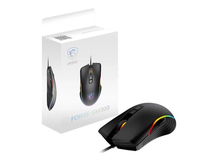 MSI FORGE GM300 spēļu pele, optiskā, vadu, 7200 DPI, USB 2.0, melna