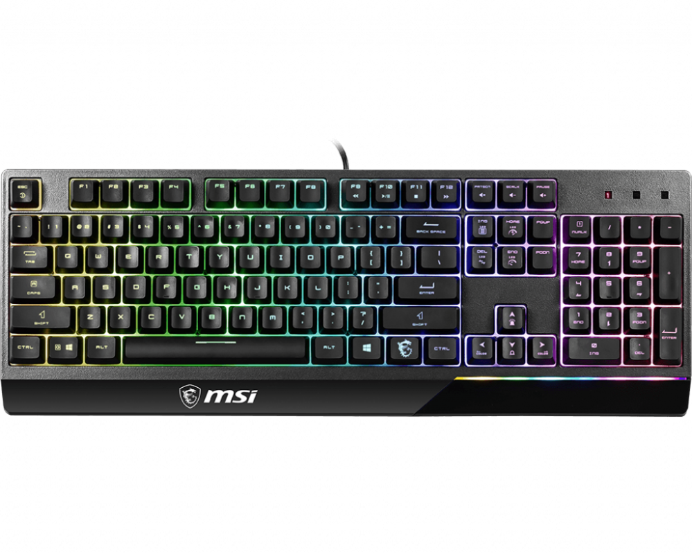 MSI Vigor GK30 spēļu tastatūra, vadu, RGB, US, Melna