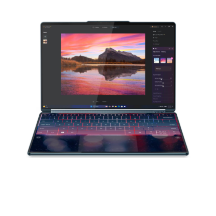 Lenovo Yoga Book 9 14IAH10 Intel | Tidal Teal | 2x14" | OLED | Skārienekrāns | 2.8K WQXGA+ | 2880 x 1800 pikseļi | Intel Core Ultra 7 | 255H | 32 GB | Lodēta LPDDR5X | Cietvielas diska ietilpība 1000 GB | Intel Arc 140T GPU | Windows 11 Home | 802.11be | Bluetooth versija 5.4 | Tastatūras valoda angļu | Tastatūras apgaismojums | Garantija 24 mēneši | Akumulatora garantija 12 mēneši