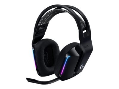 Logitech | Spēļu austiņas | G G733 | Bezvadu | Pārauss | Melnas | Trokšņu slāpēšana | Bezvadu