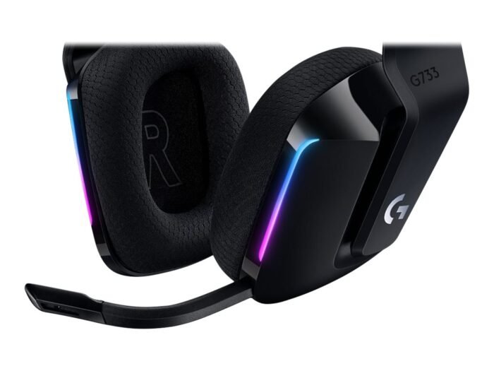 Logitech | Spēļu austiņas | G G733 | Bezvadu | Pārauss | Melnas | Trokšņu slāpēšana | Bezvadu
