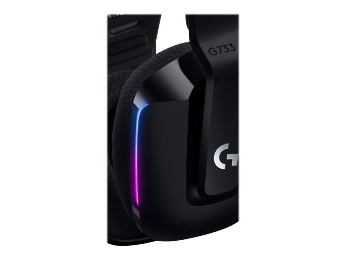 Logitech | Spēļu austiņas | G G733 | Bezvadu | Pārauss | Melnas | Trokšņu slāpēšana | Bezvadu