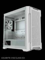 White computer case with glass