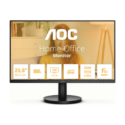 AOC | 24B3CA2 | 23.8 " | IPS | FHD | 100 Hz | 1 ms | 1920 x 1080 pixels | 250 cd/m² | HDMI ports quantity 1 | Melns